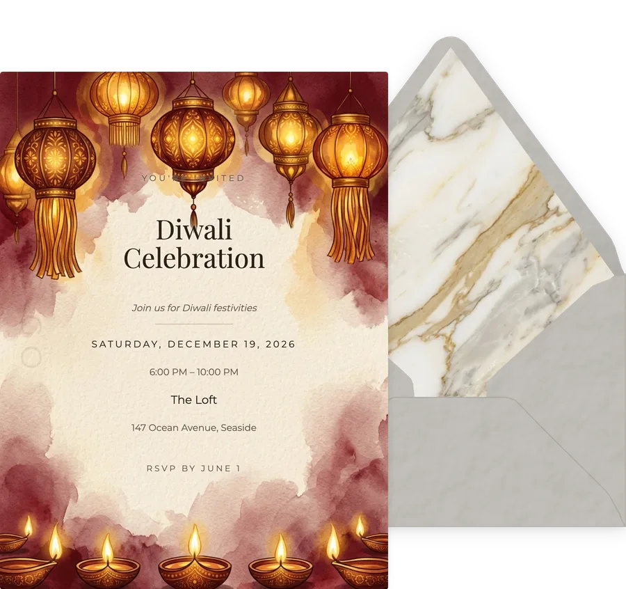 Diwali Lantern invitation