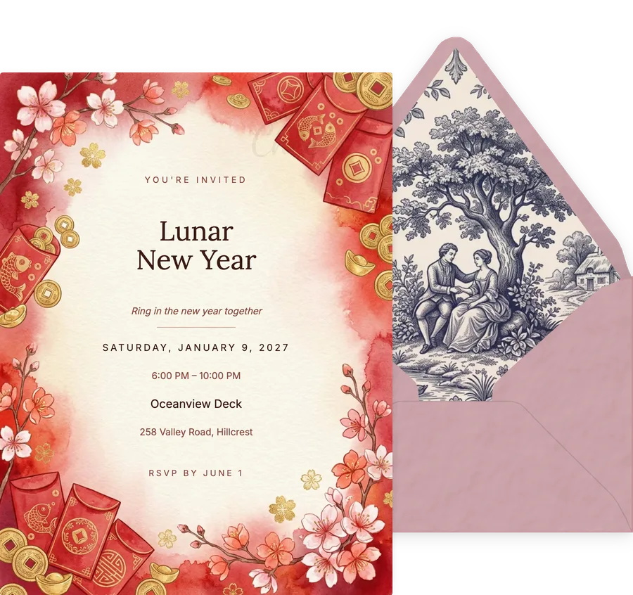 Lunar New Year Red invitation