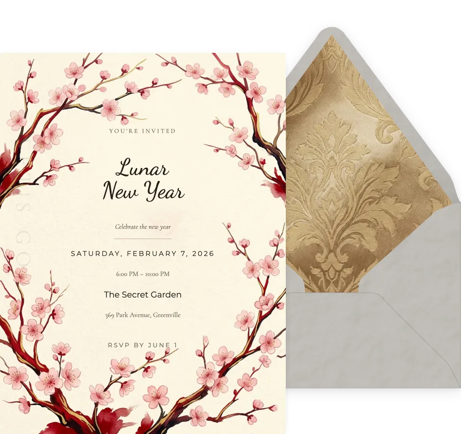 Lunar New Year Blossom invitation