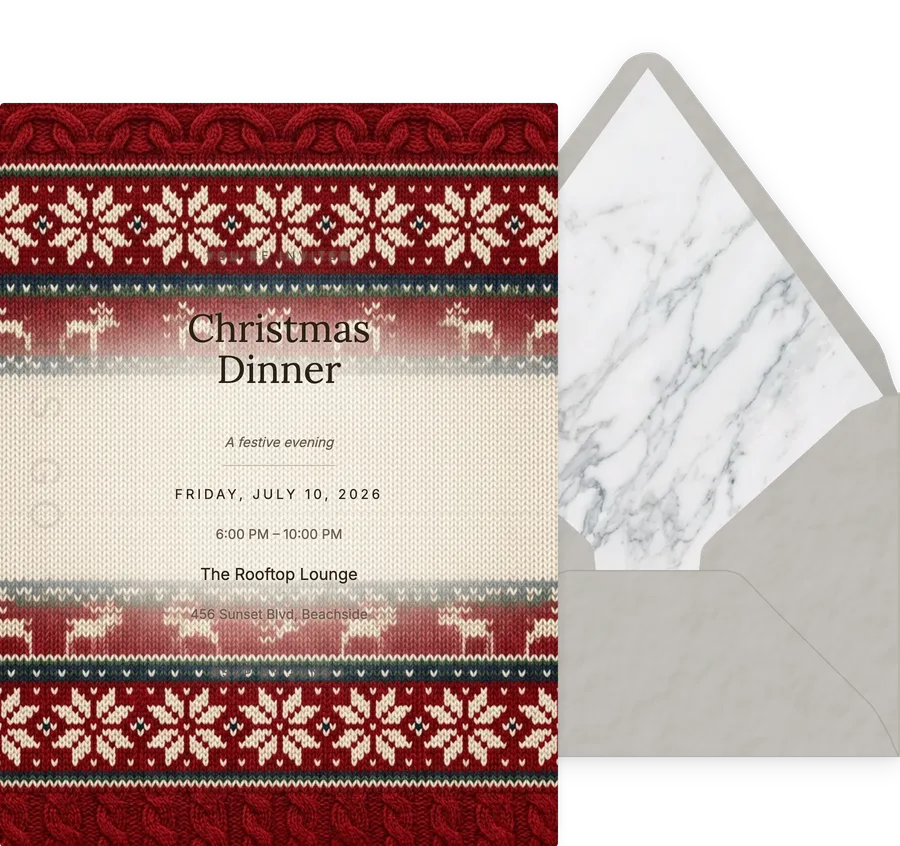 Nordic Knit invitation