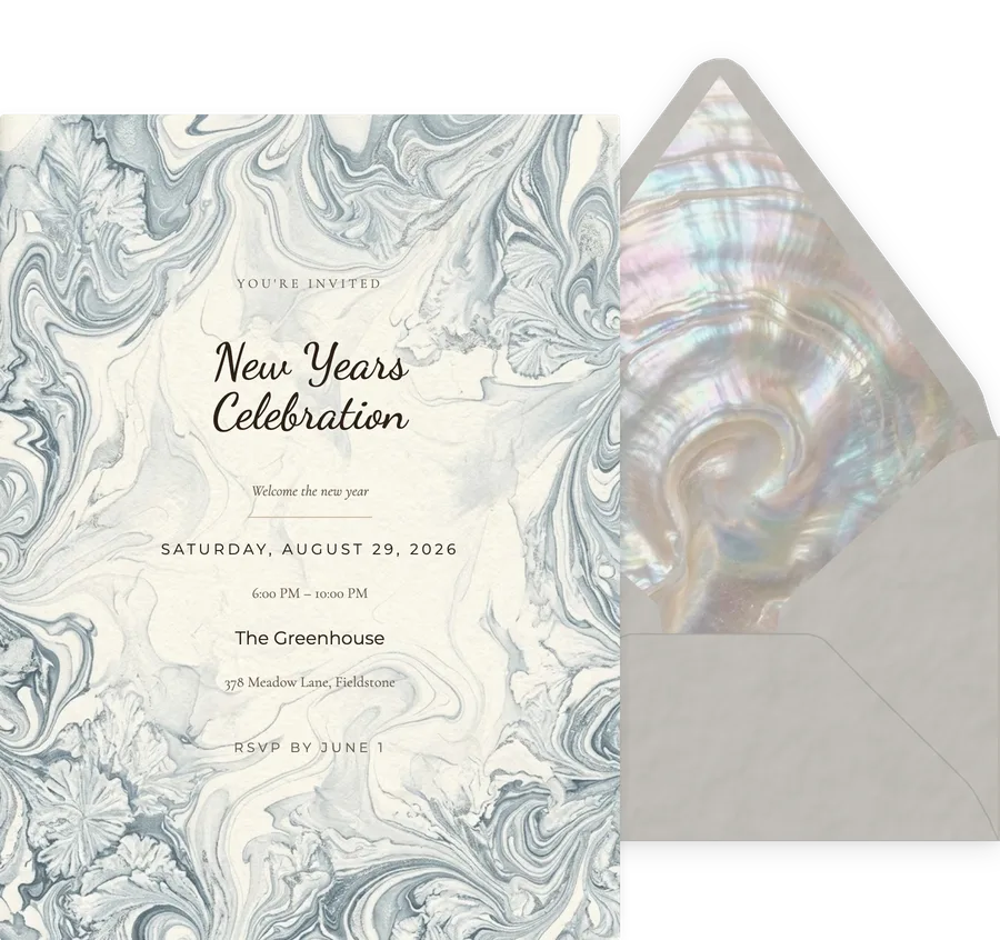 Japanese New Year Frost invitation