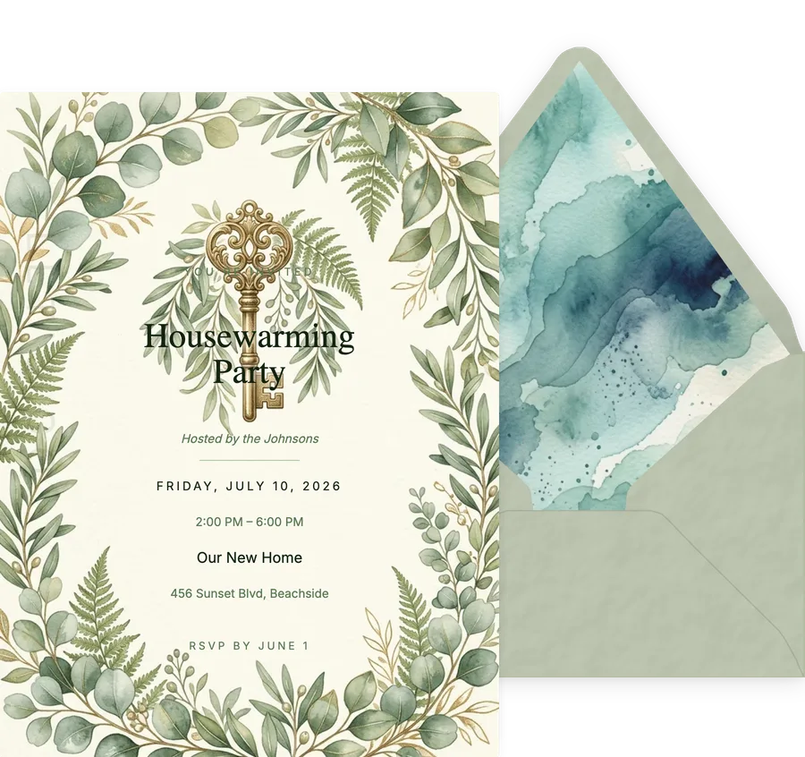 Key & Botanical invitation