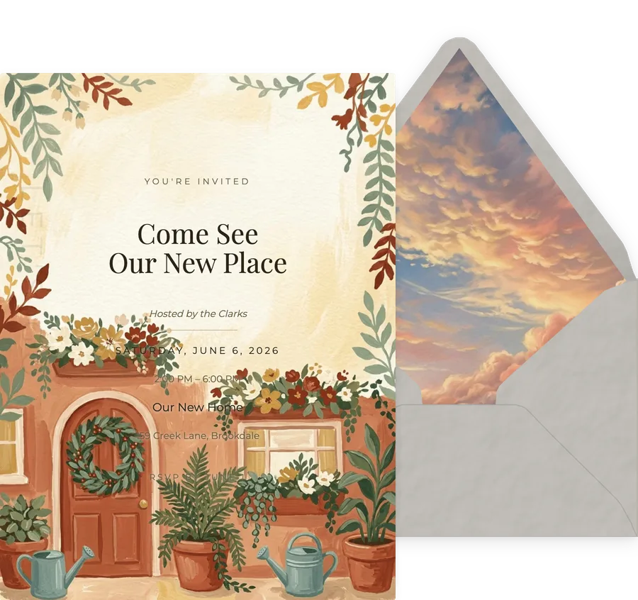 Gouache Cozy Home invitation