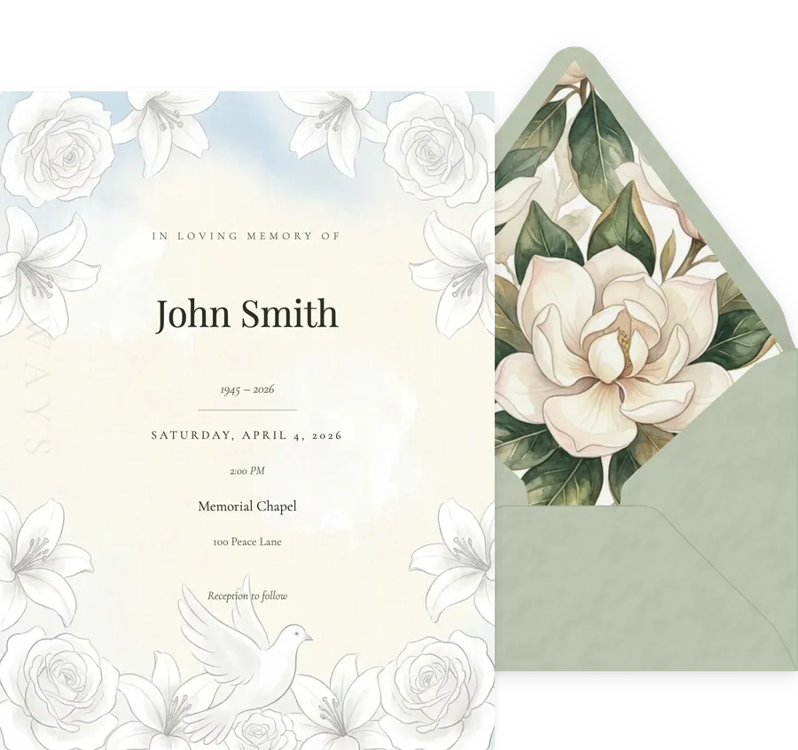 Peaceful Doves invitation