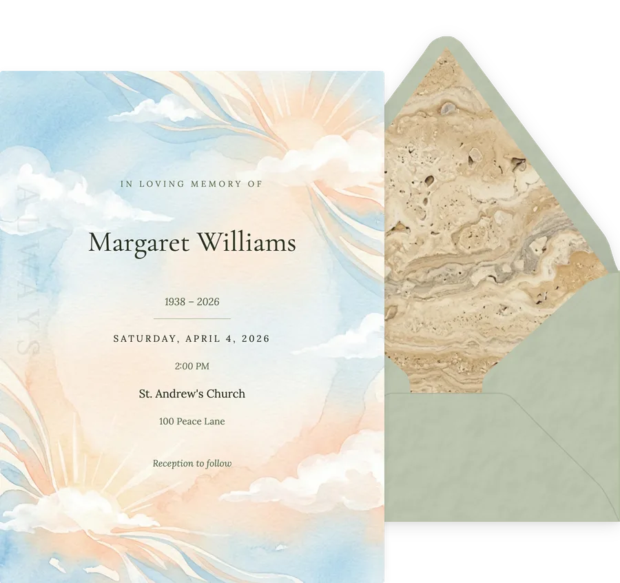 Watercolor Sky invitation