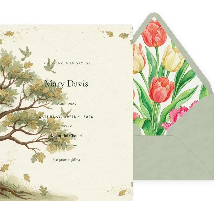 Oak Tree invitation