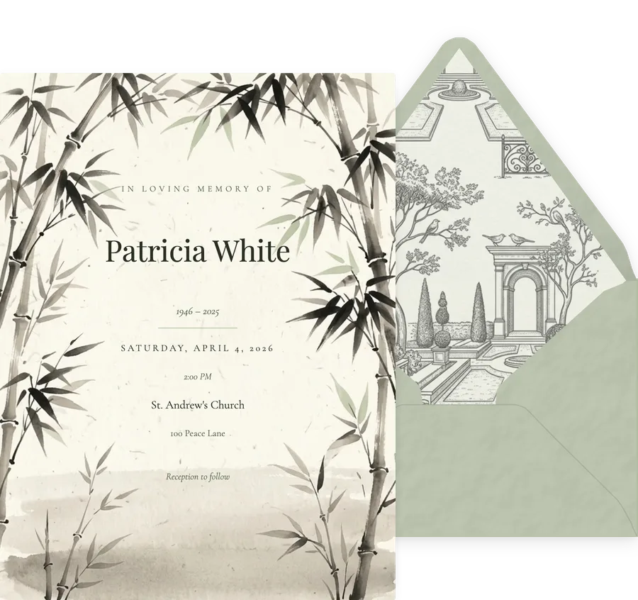 Sumi-e Bamboo invitation
