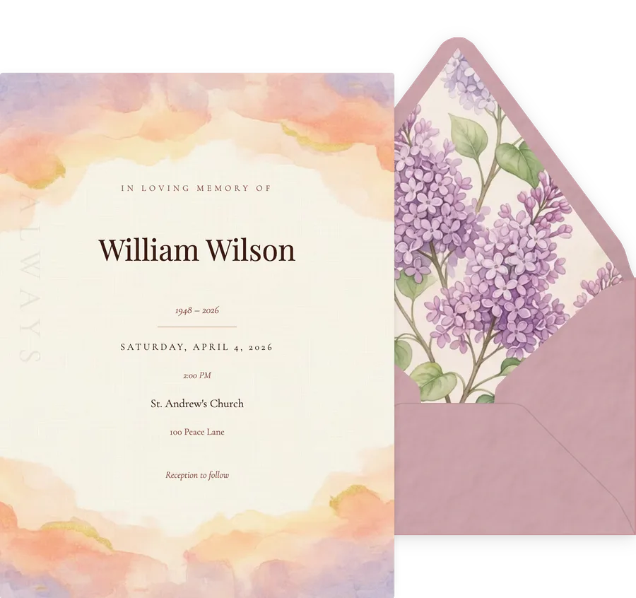 Sunset Horizon invitation