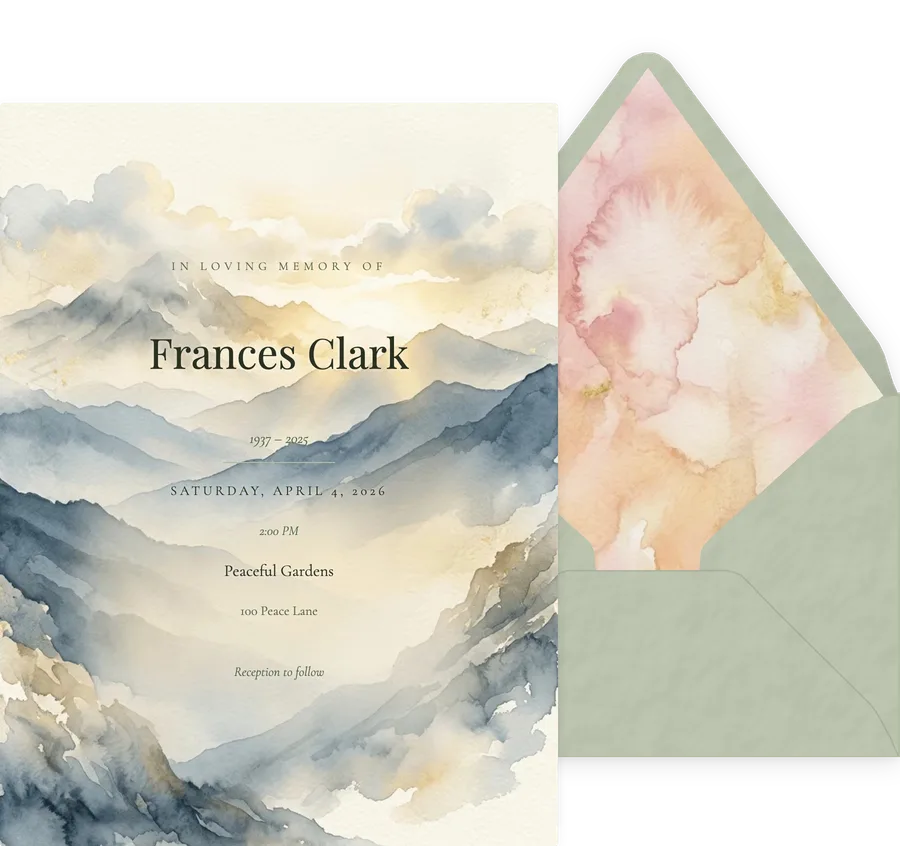 Watercolor Mountains invitation