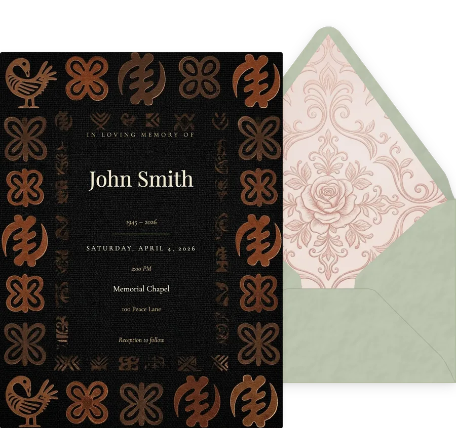 Adinkra Tribute invitation
