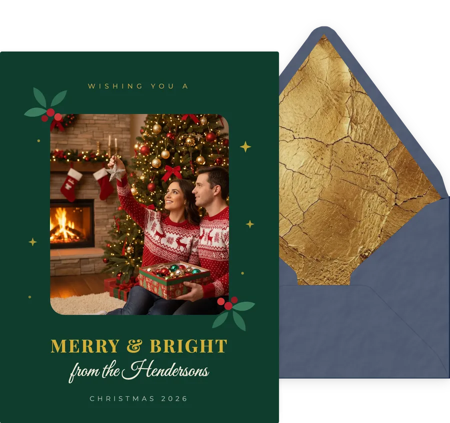 Merry & Bright Frame invitation