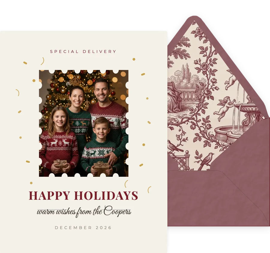 Holiday Postage invitation