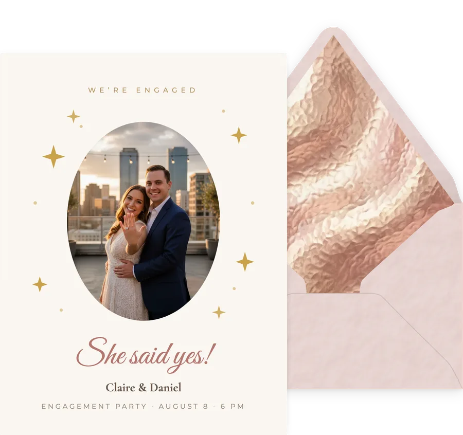 She Said Yes invitation