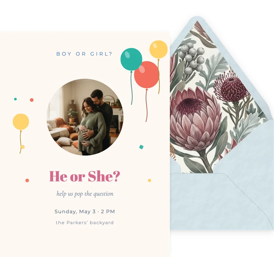 He or She? invitation