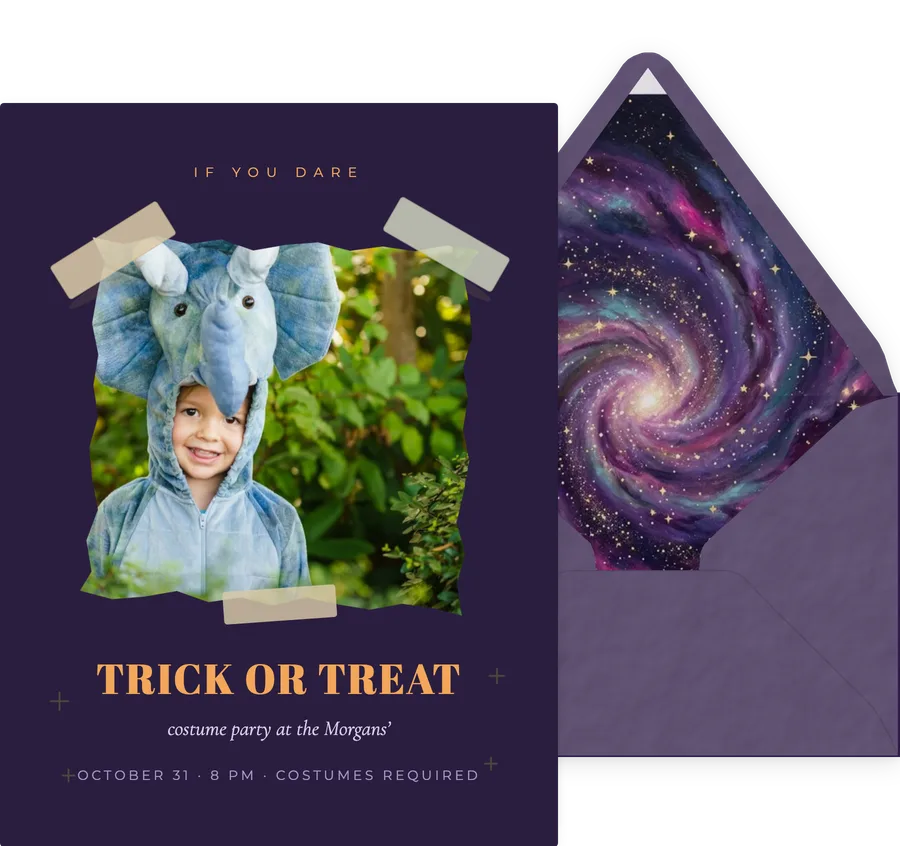 Costume Snapshot invitation