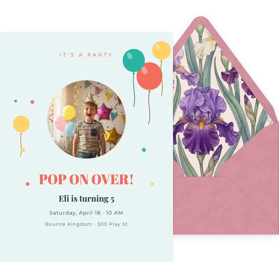 Balloon Pop invitation