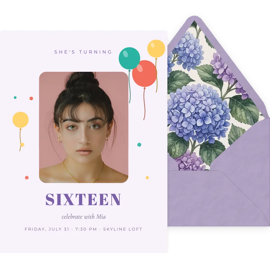 Sixteen Candles invitation