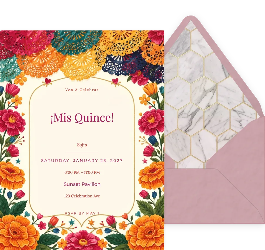 Papel Picado Fiesta invitation