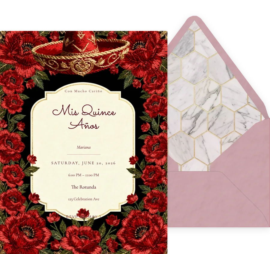 Charro Rosa invitation