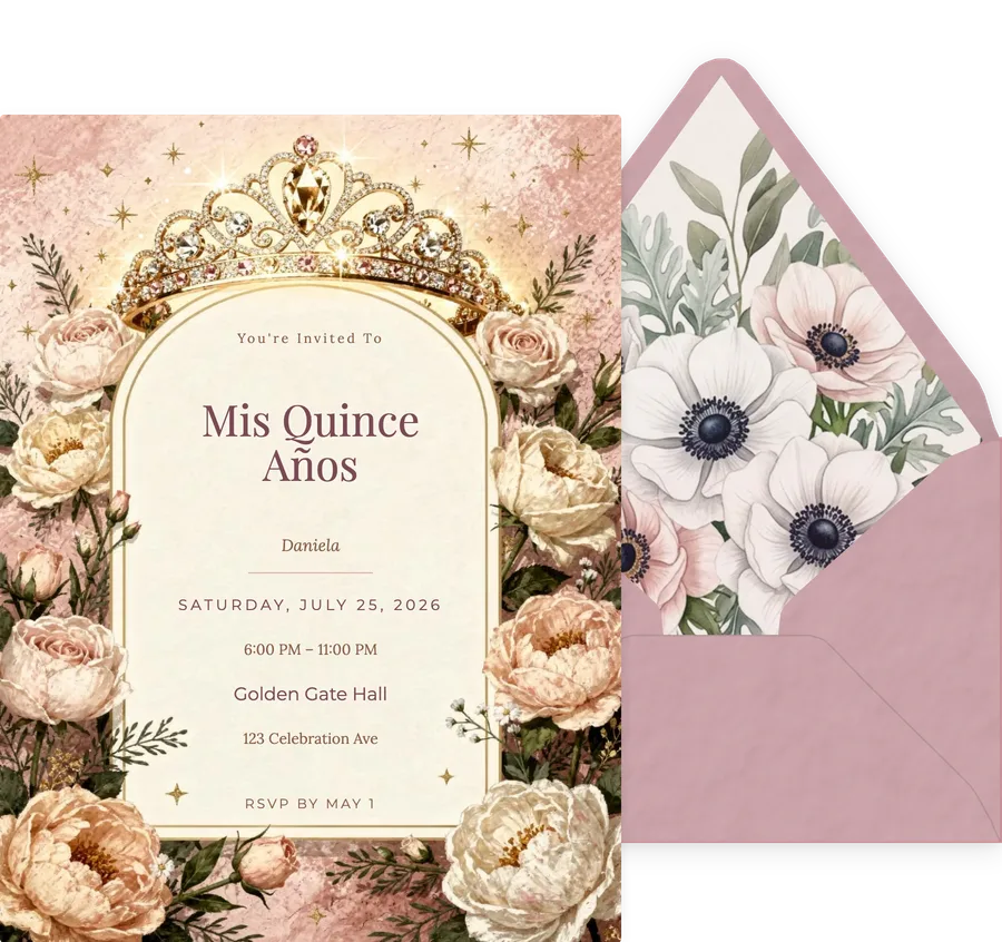 Blush Tiara invitation