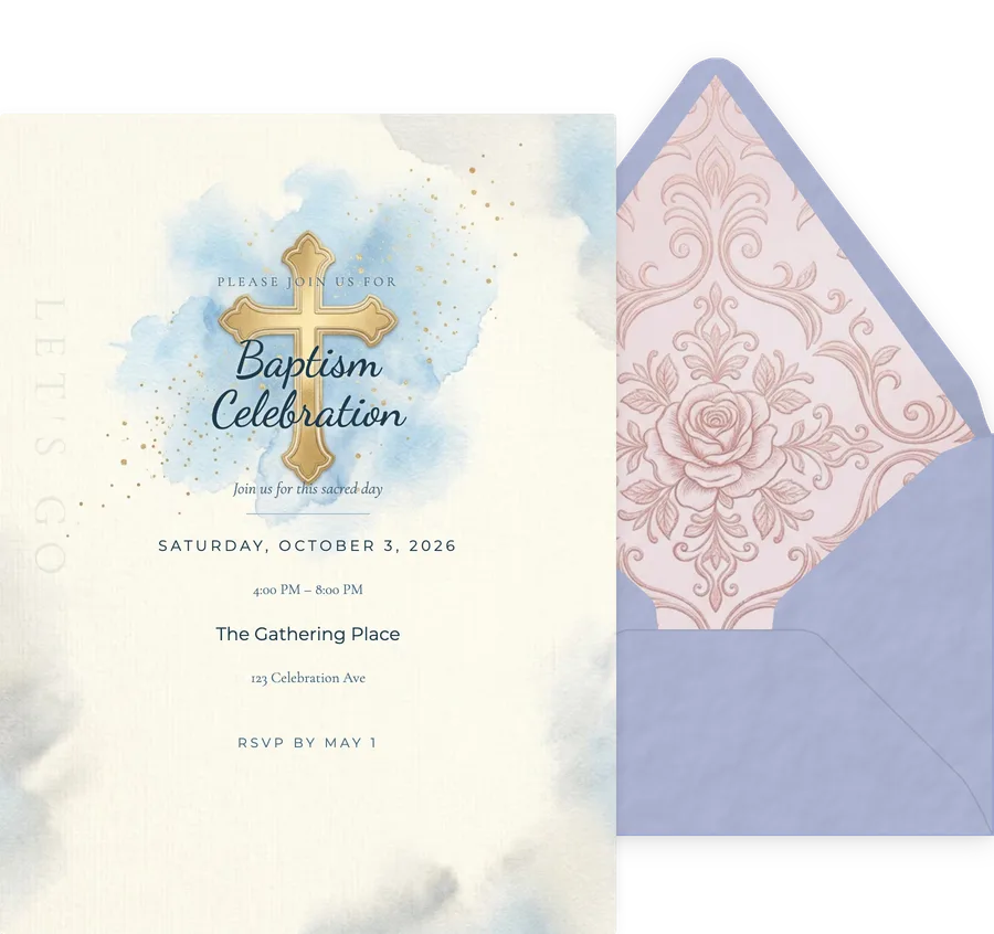 Baptism Blue Cross invitation