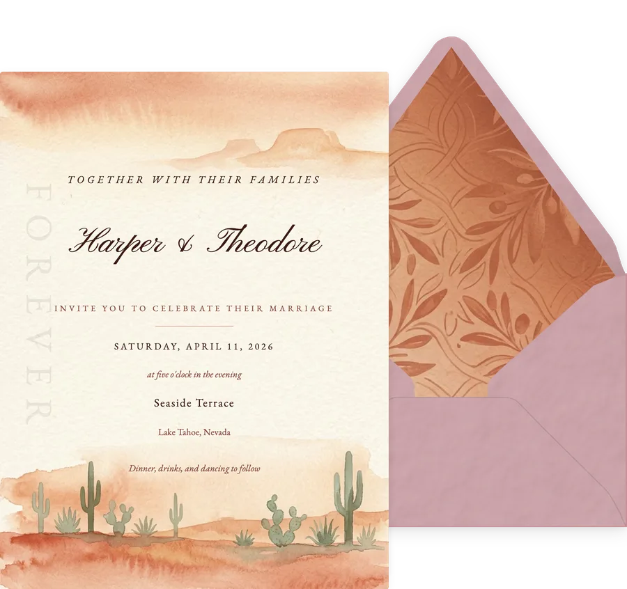Desert Sunset invitation