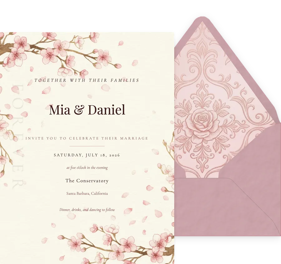 Cherry Blossom invitation