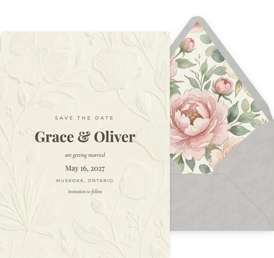 Pressed Poppy invitation