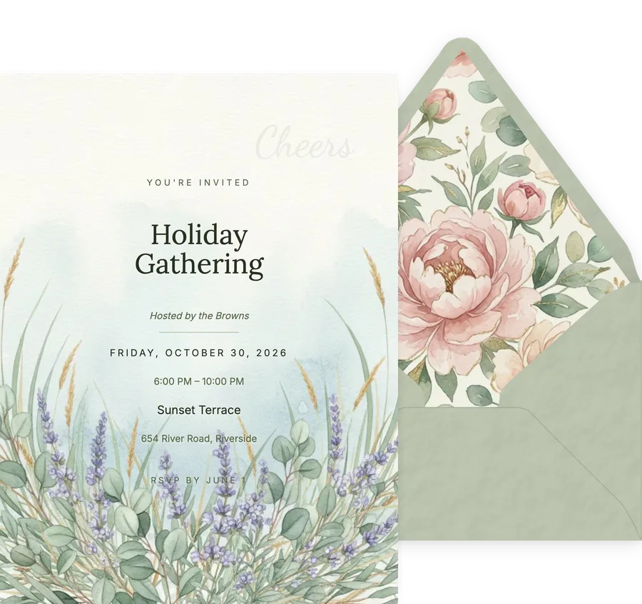 Coastal Greenery invitation