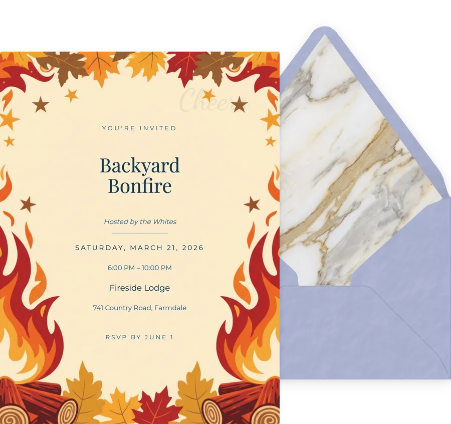 Fall Bonfire invitation