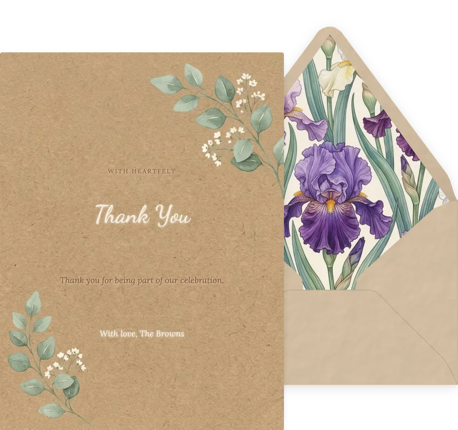 Simple Kraft Thanks invitation