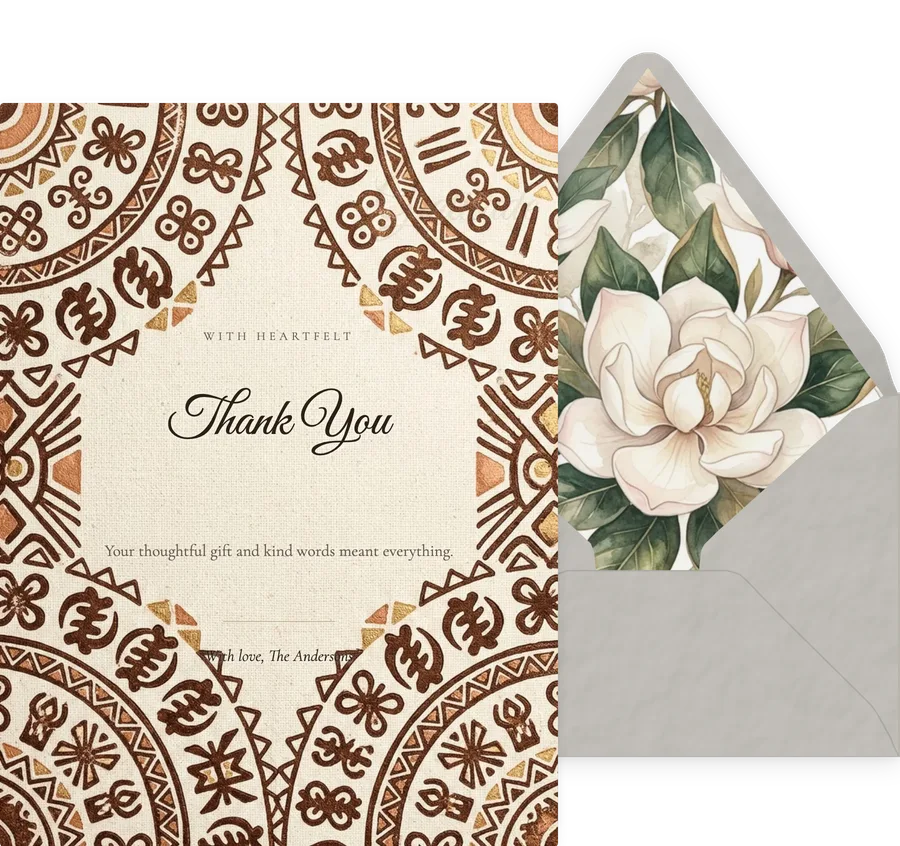 Adinkra Gratitude invitation