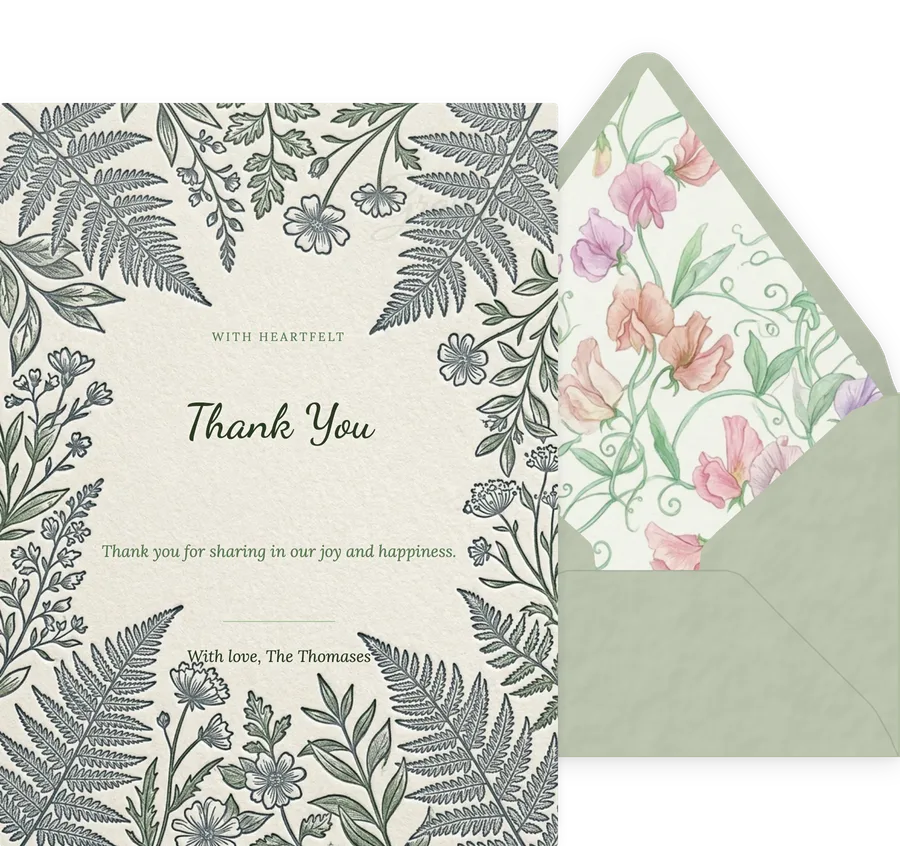 Letterpress Botanical invitation