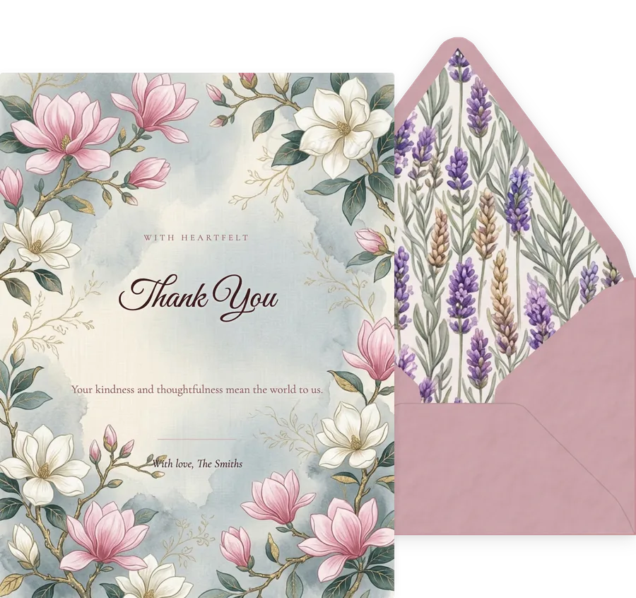 Chinoiserie Magnolia invitation