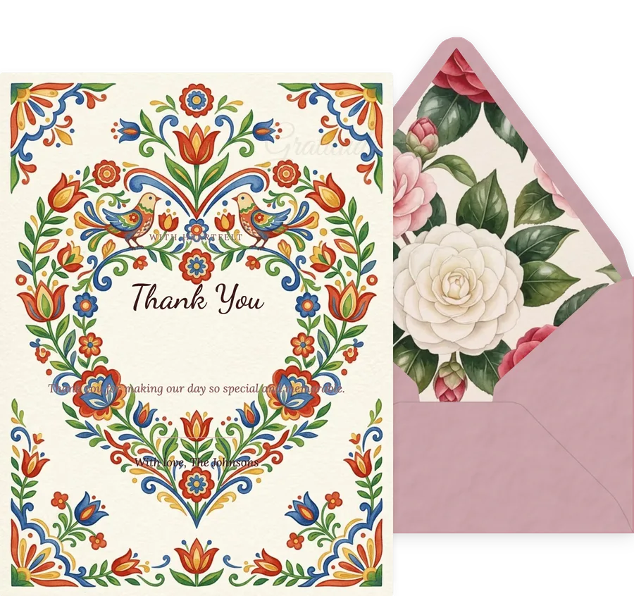 Folk Art Heart invitation
