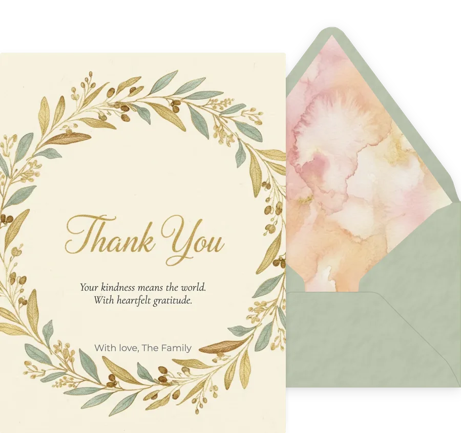 Gold Elegant Thank You invitation