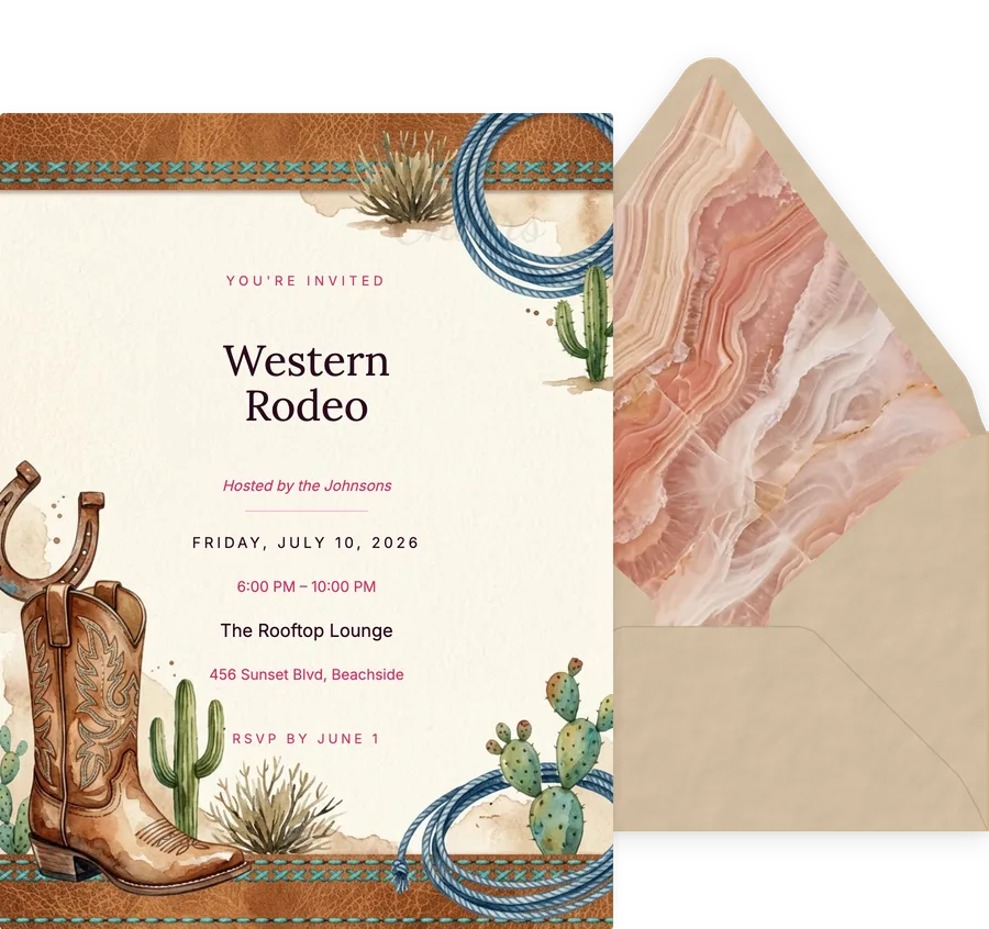 Western Rodeo invitation