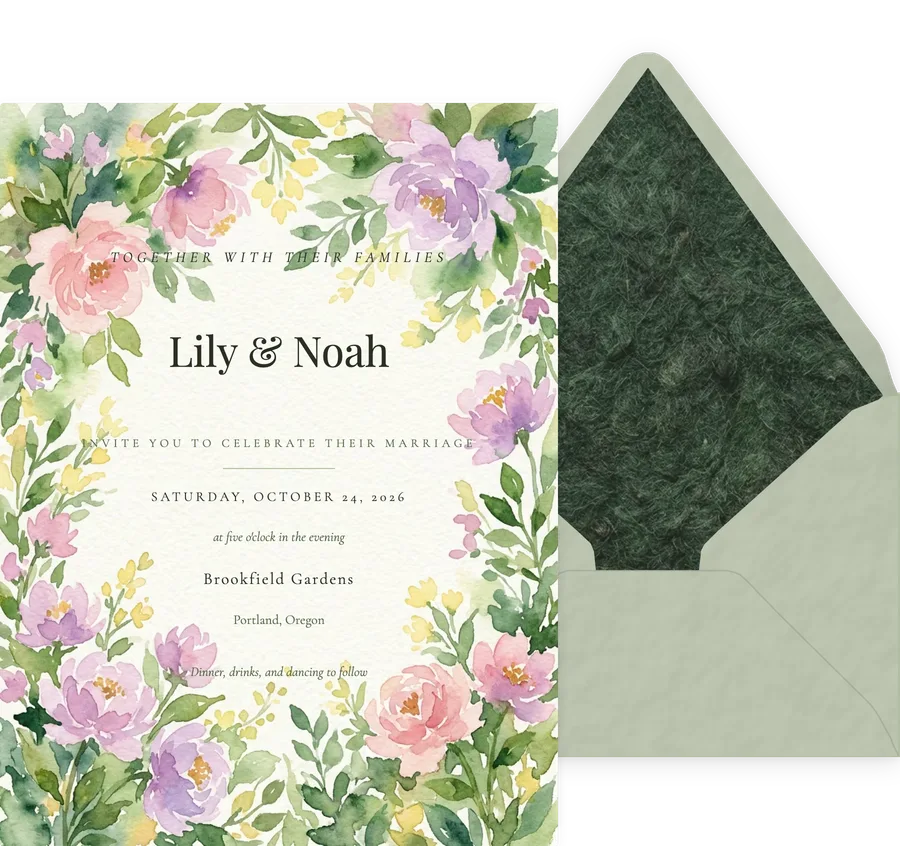 Garden Watercolor invitation