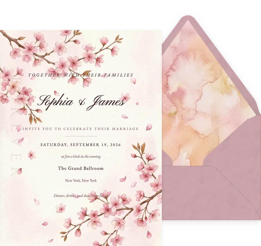 Cherry Blossom Pink invitation