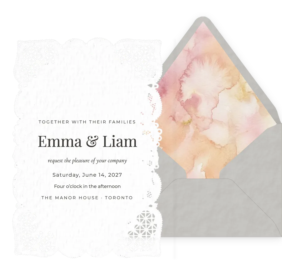 Ivory Lace invitation