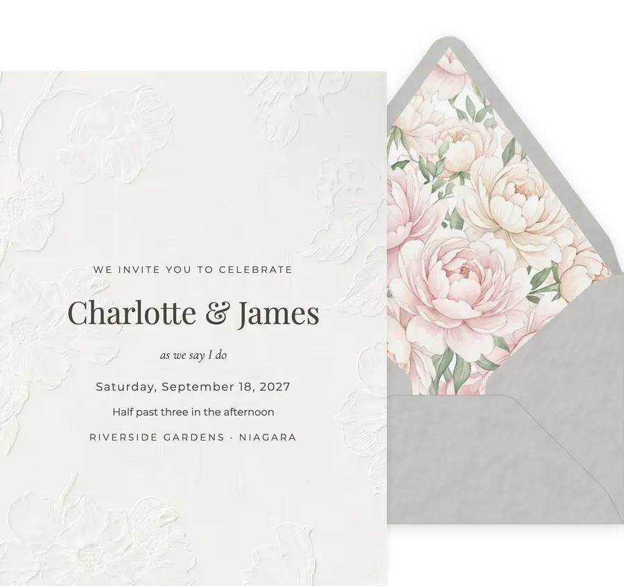 Embossed Blossom invitation