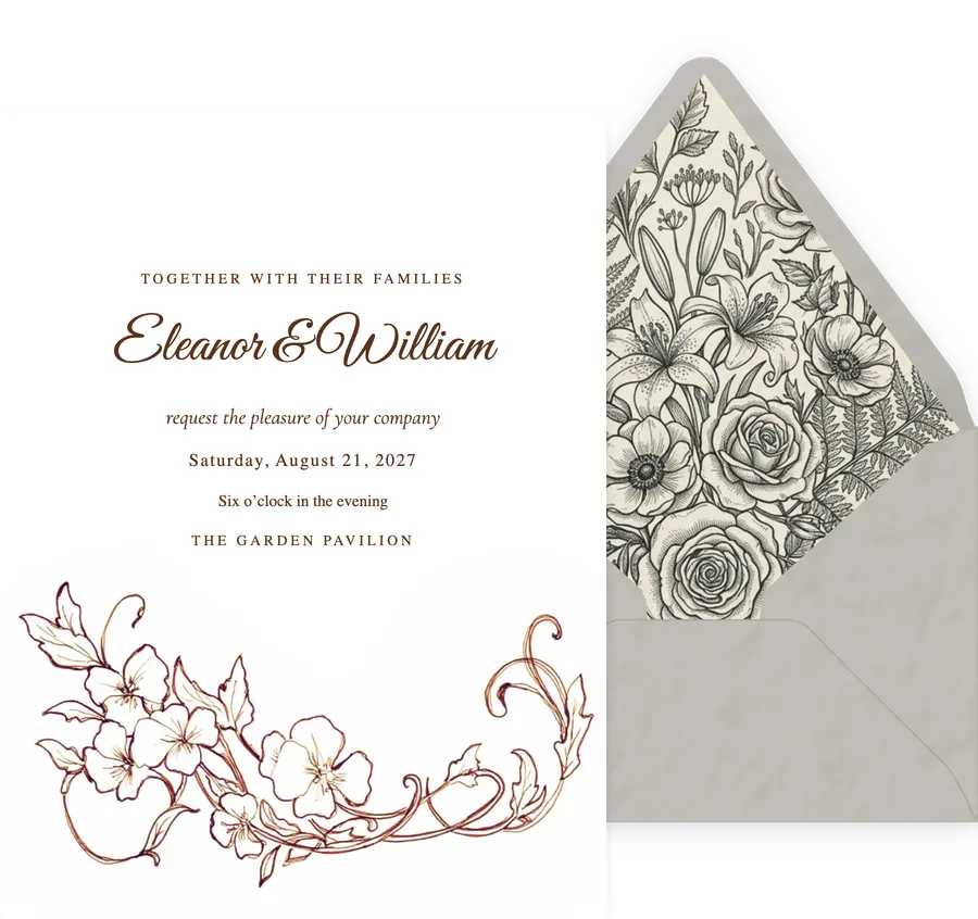 Ink Flower invitation