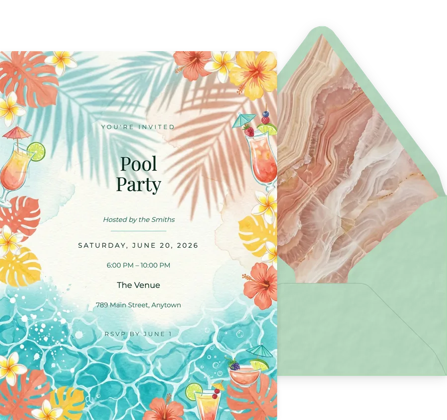 Pool Party Weekend invitation